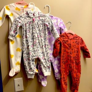 Carter’s infant pajamas, pre owned, set of 4. Good condition.